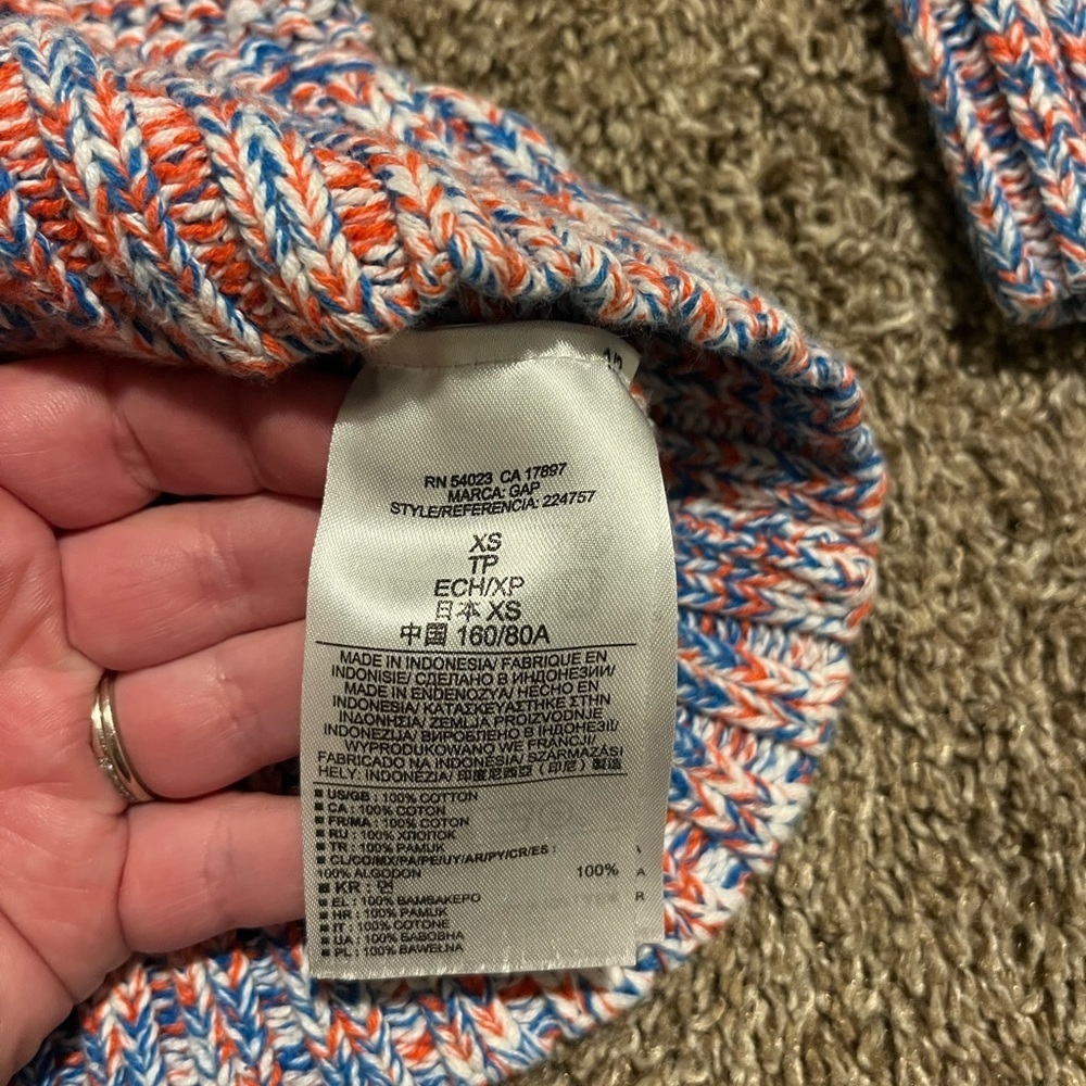 GAP Red White & Blue 100% Cotton Woven Knit Sweater - Picture 3 of 7